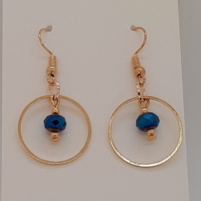 Earring-Gold-Crystal-CIrcle-(DB)-R40 Earring-Gold-Crystal-CIrcle-(DB)-R40