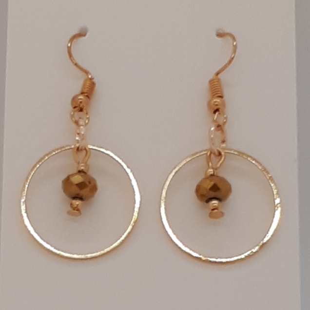 Earring-Gold-Crystal-CIrcle-(G)-R40 Earring-Gold-Crystal-CIrcle-(G)-R40