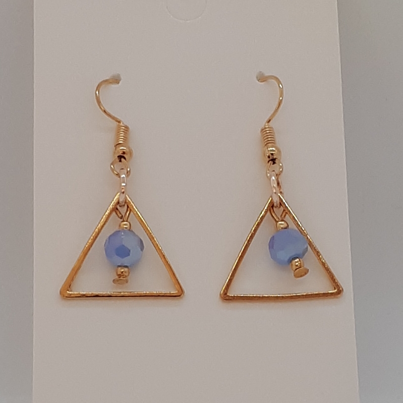 Earring-Gold-Crystal-Triangle-(LB)-R40