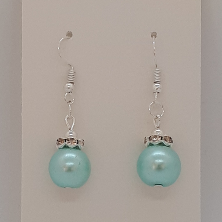 Earrings-Silver-Glass-Pearl-R30 Earrings-Silver-Glass-Pearl-R30