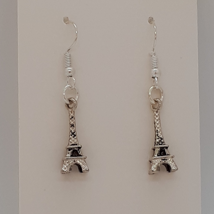 Earring-Silver-Charm-Eiffel-R30