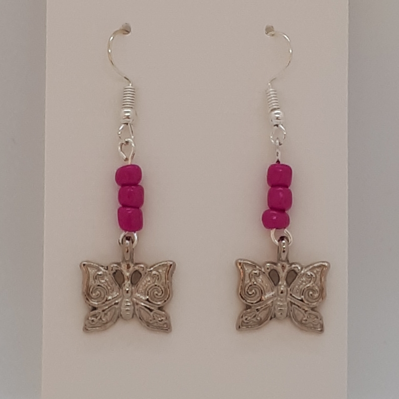 Earrings-Silver-Charm-Butterfly-R30 Earrings-Silver-Charm-Butterfly-R30