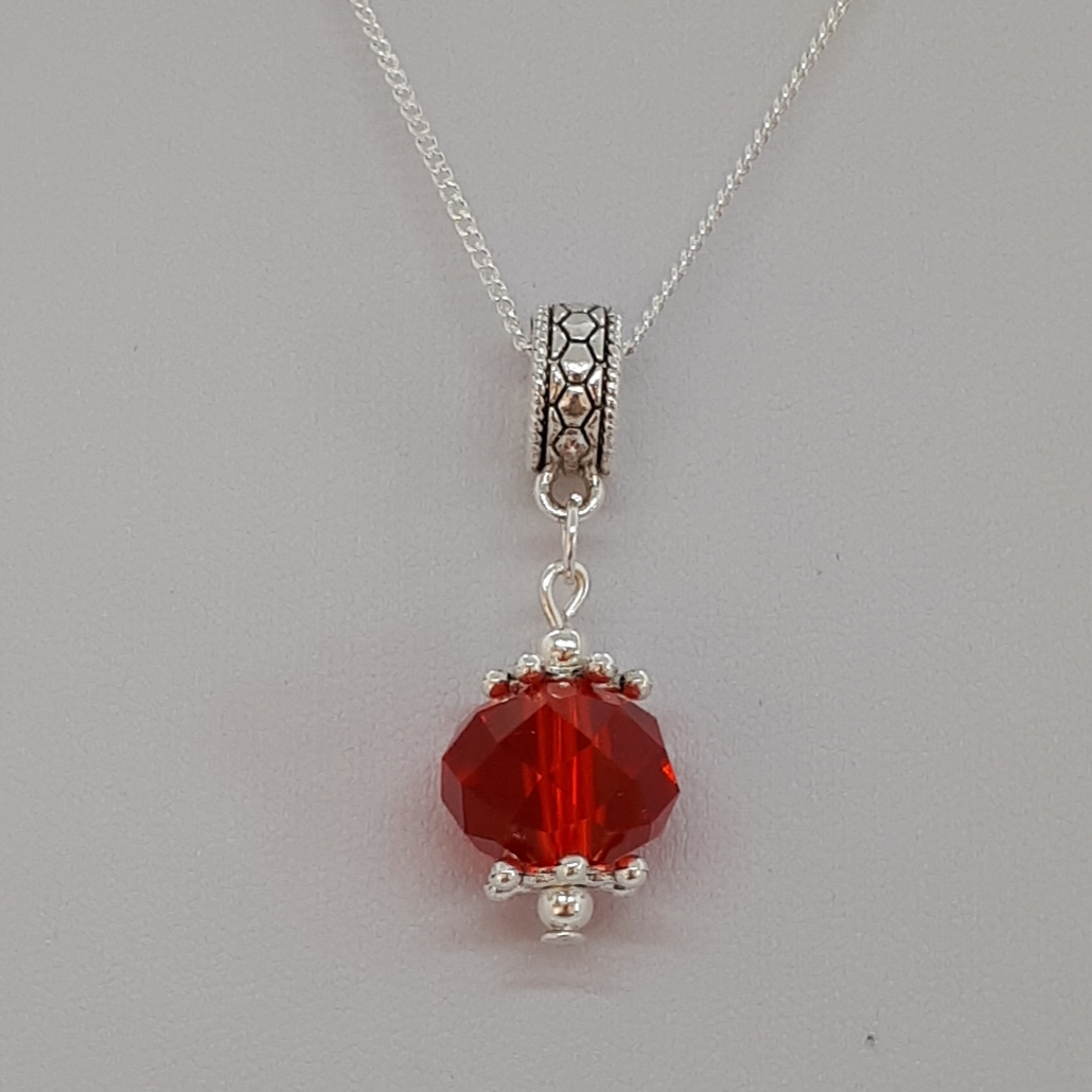 Pendant Silver Crystal Charm