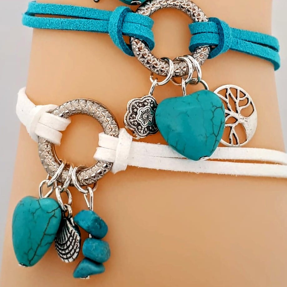 Bracelet - Chord - SilverCharm - TourmalineHeart Bracelet - Chord - SilverCharm - TourmalineHeart