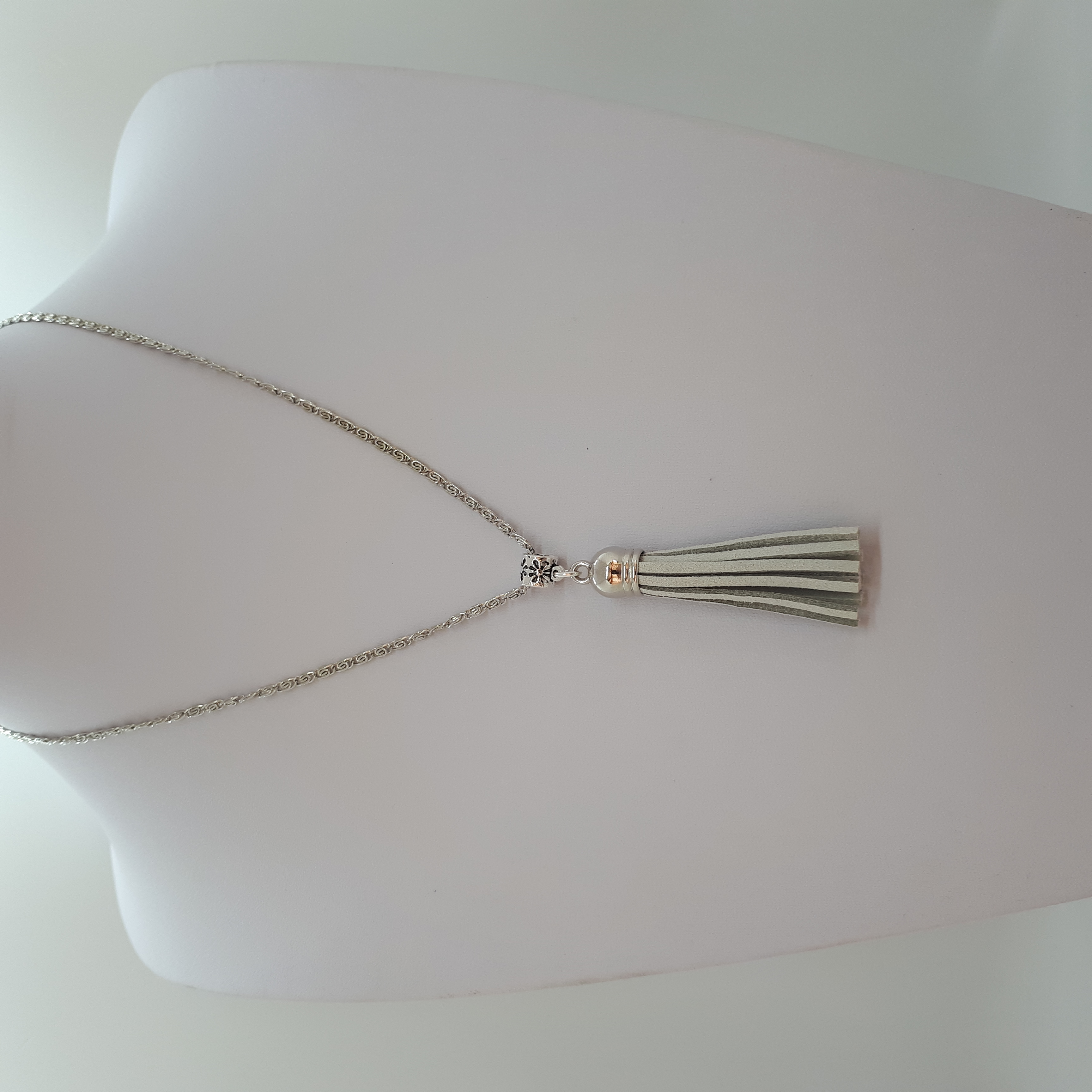 Silver Charm Leather Pendant