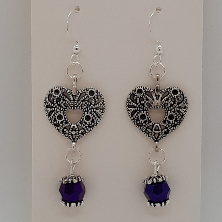 Silver Charm Crystal Earrings